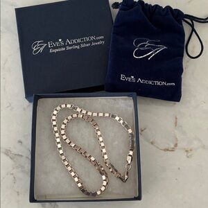 Vintage Eve's Addiction 925 Sterling Silver Box Chain Necklace